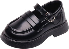 Baby Girls Bowknot Mary Jane Shoes Flat Wedding Princess Dress Shoes Ballet Flat Flower Girl Party School Shoes (Black, 3.5-4 Years Toddler)
