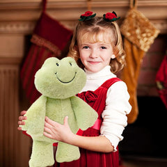 Cute Frog Plush Toy, 35cm Green Stuffed Frog Plush Toy Kawaii Frog Plushie Frog Plush Pillow Cute Stuffed Animal for Girlfriend Christmas Valentines Birthday Gift