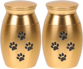 Zerodeko 2pcs Cremation Urn for Pets Stainless Steel Commemorative Casket Ash Storage Holder for Dogs Easy Maintenance Memorial for Pet Loss
