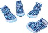Cat Shoes, Dog Boots Outdoor Walking Breathable Puppy Sneakers 4Pcs Non Slip Pet Dog Soft Cloth Sports Shoes Dog Shoes for Small Medium Large Dogs, Blue (Number 2)