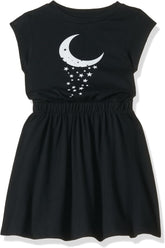 BHCraftss Girl's Cotton A-Line Knee-Length Casual Dress 2-3 Years Black