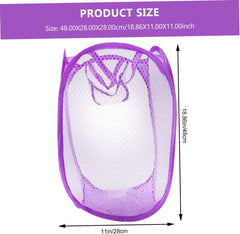 Collapsible Mesh Laundry Hamper Reinforced Handles Foldable Laundry Basket Organizer for Home Dorm and Travel Lightweight and Portable Clothes Container