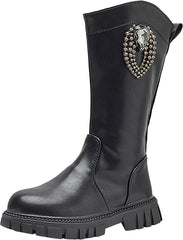 Kids Girls Non Slip Long Boots High top Zipper Classic Boots Knee High Boots Warm Shoes Walking Shoes Toddler Shoes