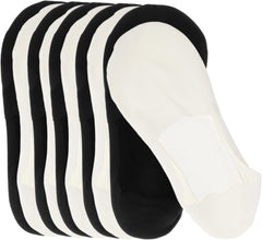 6pairs Low Cut Ice Silk Socks for Men Women Breathable Moisture-wicking Invisible Design for Cushioned Towel Bottom Black White