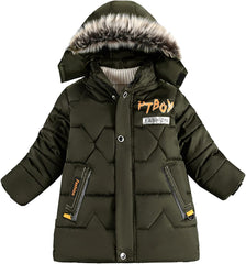 Children Toddler Kids Boys Down Jacket Removable Hooded Coat Warm Thicken Windproof Outerwear for 4~7T