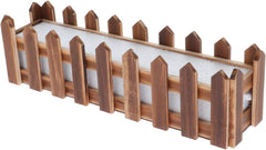 Milisten Wooden Flowerpot Planter Box for Artificial Flowers Foam Insert Outdoor Garden Decoration Rustic Wooden Fence Design for Patios and Balconies