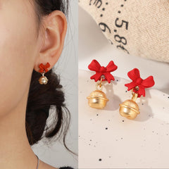 1 Pair Christmas Earrings for Women Bow Earrings Holiday Jewelry Gifts Christmas Outfits for Women Stocking Stuffers Gifts for Friends