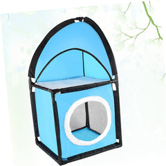 Milisten Double Oxford Fabric Cat Tree with Tunnel Scratching Post and Cozy Bed Indoor Cat Furniture Protecting Sofas and Furniture from Scratches