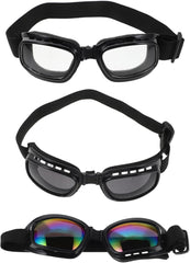 Ciieeo 3pcs Dog Goggles: UV Protection for Large Breed Dog Sunglasses Windproof Anti-fog Snowproof Puppy Glasses for Outdoor Riding Driving with Adjustable Straps