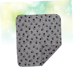 BESPORTBLE Double-Sided Fleece Dog Blanket Pet Bed for Car Winter Blanket Claw Print Grey Background