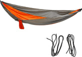Premium Portable Hammock with Tie Rope Widened Hanging Swing Durable Nylon Material for Indoor Outdoor Camping Silver Grey Orange 260x140cm