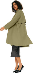 Orolay Women's Single Breasted Trench Coat Mid Long Classic Lapel Windproof Slim Outerwear Coats