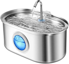 Cat Water Fountain Stainless Steel: 108oz/3.2L Fountain for Drinking- Pet Water Fountain for Cats Inside - Automatic Water Dispenser Bowl - Cat Feeding & Watering Supplies