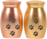 SUPVOX 2pcs Pet Ashes Keepsake Box for Dogs and Cats - Memorial Urn Cremation Remains Hair - Small Metal Urns Keepsake - 1-Inch Size with Golden and Rose Golden