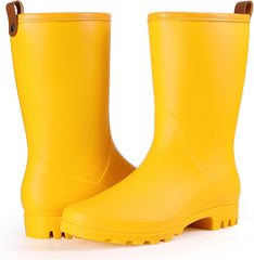 Asgard Women's Mid Calf Rain Boots Waterproof Garden Shoes Slip on Rubber Boots