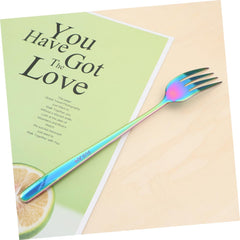 Colorful Stainless Steel Dinner Forks Premium Food Serving Utensils for Home Kitchen Elegant Design for Western Cuisine Dishwasher Safe for Fruits Desserts