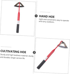 Happyyami Garden Hand Hoe Weeding Hoe Long Handle Sickle Garden Tool Manual Weeding Tools for Gardening