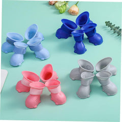 Kisangel 4pcs Dog Rain Boots Slip Resistant Pet Shoes for Rainy Days Comfortable Practical Dog Booties Pet Supplies for