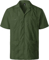 VATPAVE Mens Short Sleeve Button Down Cuban Guayabera Shirts