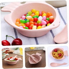 Children's Straw Bowl Set 4 Large Bowls for Eating Soup Salad Rice Snacks Smooth Edges Safe for Boys and Girls