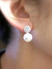 Pearl Earrings for Women Drop Hoop Dangle Bridal Wedding Jewelry Sophisticated Style