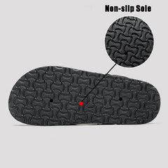 Summer Slippers for Men with Adjustable Double Straps, Non-Slip Shower Shoes, Beach Slippers Breathable Open Toe Sandals for Indoor and Outdoor (White-a, Adult, Men, 7, Numeric Range, US Footwear Size System, 7.5, Medium)