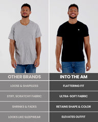 INTO THE AM Mens T Shirt with Logo - Short Sleeve Crew Neck Soft Fitted Tees S - 4XL Fresh Classic Basic Tshirts