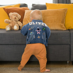 Custom Name Jackets For Kids Long Sleeve Toddler Jackets For Girls Personalized Jean Denim Jacket For Boys 1-8 Years Girl Boy Outerwear Clothes Birthday Christmas Gifts