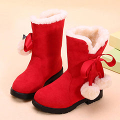 IWIHMIV Toddler Girls Boots Kids Ankle Boots Warm Boots Low heel Short Booties Winter Snow Boots Non Slip Outdoor Shoes