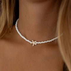 Starfish Necklace for Women Boho Beach Necklace Gold Charm Summer Starfish Earrings Beach Surfer Jewelry Holiday Accessories