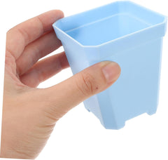 7pcs Plastic Indoor Flower Pot Planter Pots Bonsai Herb for Home Office Decoration Random Style