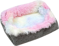 Yardwe 1pc Plush Cat Nest Colorful Mat for Cats and Dogs Easy to Unique Tie-dye Pattern Indoor Bed Cushion for