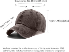 Classic Low Profile Baseball Cap, Adjustable Cotton Golf Hat, Unconstructed Plain Design for Men and Women(Coffee)