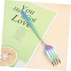 Colorful Stainless Steel Dinner Forks Premium Tableware for Home Kitchen Elegant Design for Serving Fruits Cakes and More Dishwasher Safe Prong Cutlery for Dining and Entertaining