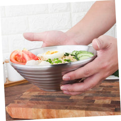 Garneck Stainless Steel Noodle Bowl Heat-Resistant Soup Bowl for Household Use Large for Ramen Rice and Cereal