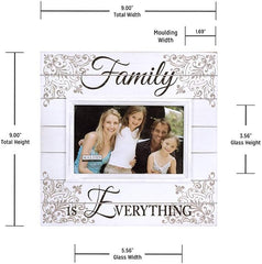 Malden International Designs Sun Washed Words Family Distressed Cream Picture Frame, 4x6, Cream