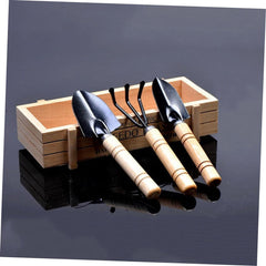 Balacoo 2Pcs Mini Garden Plant Tools Durable Ergonomic Hand Transplanting Spade Rake for Miniature Plants for Gardening