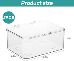 Dryer Sheet Holder Box, Acrylic Laundry Sheets Container, Dryer Sheets Storage Dispenser for Laundry Room,Stackable Storage Box (2 Pack)