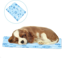 Mipcase Cooling Mat for Dogs Pet Cooling Pad Snowflake Pattern Gel Ice Pad Multi-use Dog Bed Crate Kennel Sofa Car Seat