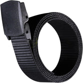 Men's Canvas Belt Lightweight Nylon Casual Belt Military Style Buckle Non-metallic Airport-friendly