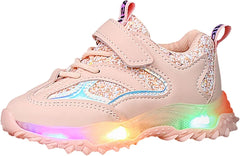 Toddler Baby Boys Girls Light Up Slip On Sneaker Rubber Thick Bottom Non Slip Sports Shoes Fashion Casual Shoes