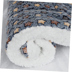 SUPVOX -Sided Flannel Pet Blanket for Dogs Thicken Cushion Star Pattern for Crate Bed Use