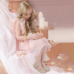 PANDANINJIA Girls Dress Shoes Toddler Flower Girl Kids Mary Jane Shoes Ballet Flats School Wedding Party Church Girls Shoes