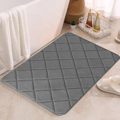 Soft Absorbent Bath Mat Velvet Fleece Kitchen Floor Mats Bathroom Rug Nonslip Toilet Rugs Rectangle Bathroom Rugs Toilet Mats for Bathrooms Thickmachine Washable Toilets Rug Gray