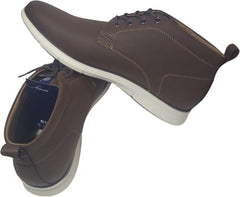 Men's Brown Lace Up Ankle Boots with Rubber Sole, Size 11.5 NWT