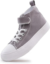 LUMUBBY Kid Shoes for Boys Girls Toddler Little Kid Canvas Mid Top Sneakers Classic Adjustable Strap Lace up Shoes for Kids Breathable Lightweight