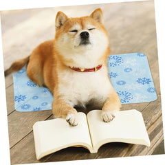 Mipcase Cooling Mat for Dogs Pet Cooling Pad Snowflake Pattern Gel Ice Pad Multi-use Dog Bed Crate Kennel Sofa Car Seat