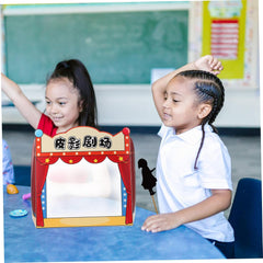 Puppet Theater Stage for Boy Girl Family Shadow Puppets Storytelling Kit for Kindergarten and Home Use Interactive Learning and Creative Play