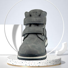 TZJS Kids' Hiking Work Boots for Boys Girls, Waterproof Outdoor Ankle Boots with Hook and Loop