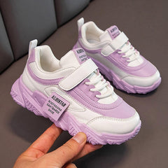 Kids Girl Fashion Sneaker Athletic Running Shoe Low Top Leather Casual Running Tennis Sneaker Walking Shoes (Purple, 11.5 Little Child)